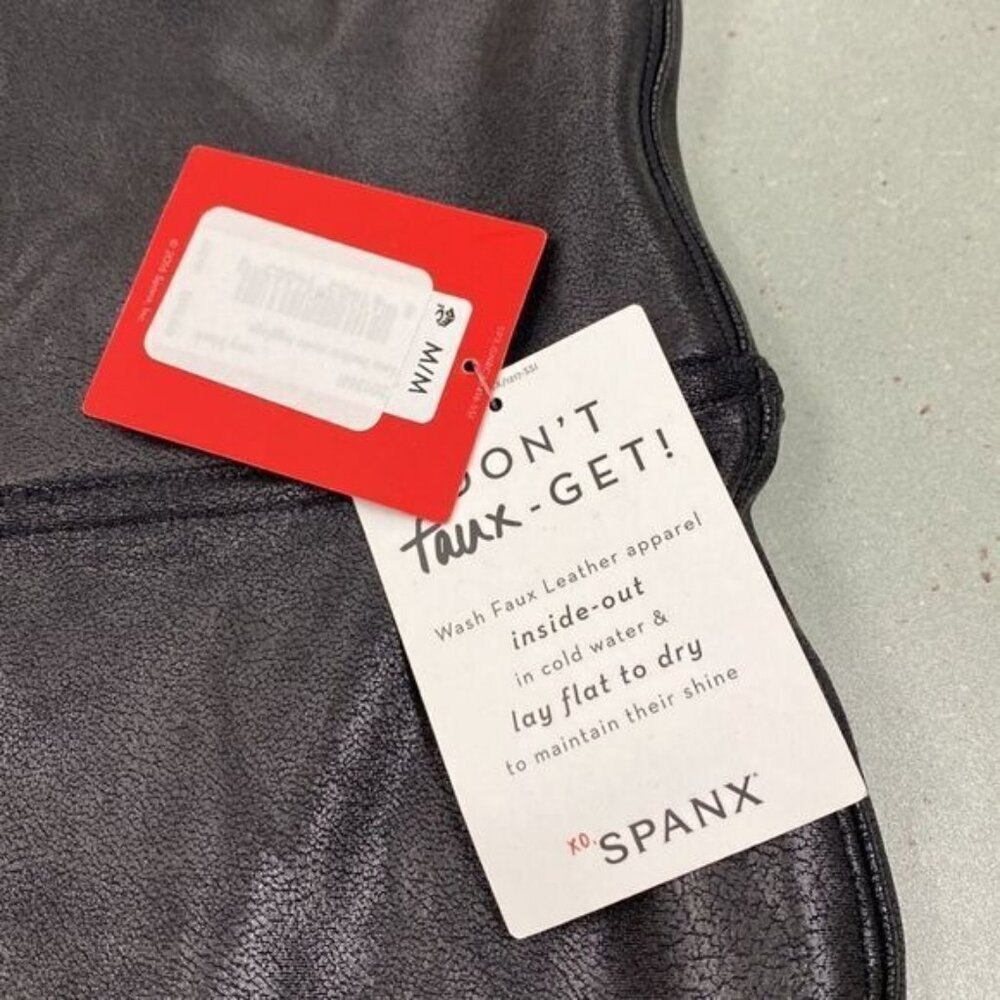 Spanx Womens Faux Leather Moto Legging Black Size M - Picture 5 of 12